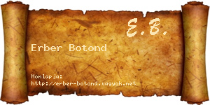 Erber Botond névjegykártya